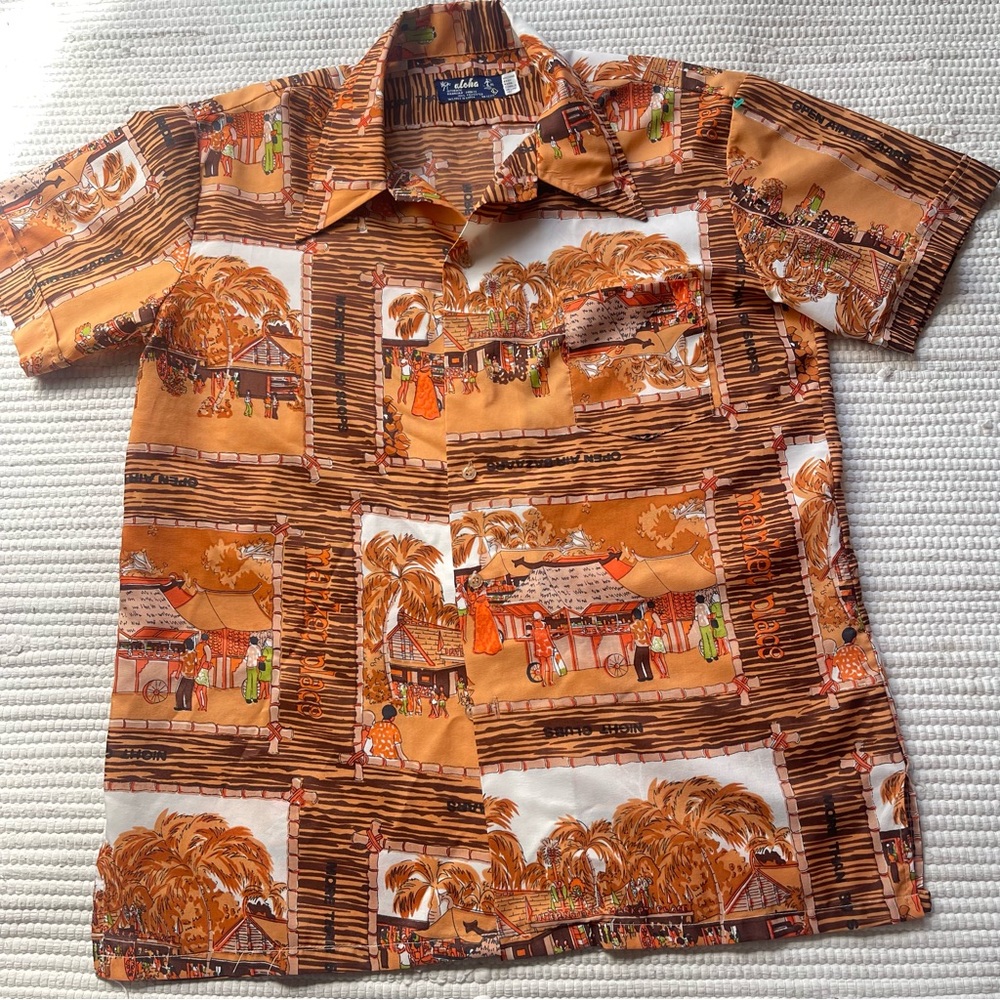 Aloha Aloha Shirt Brown Size Large